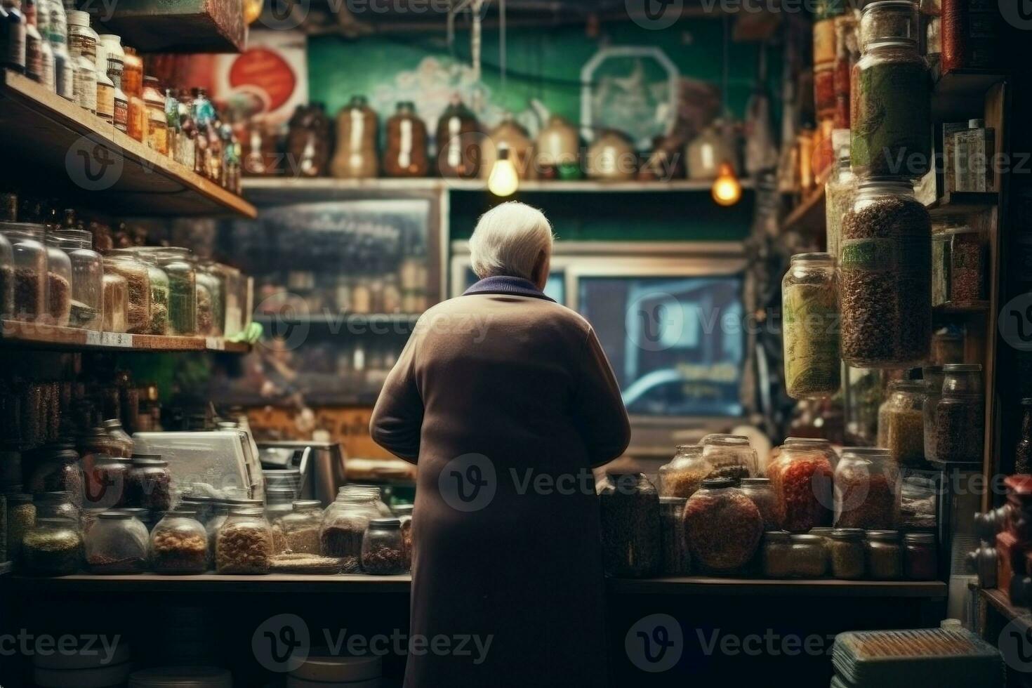 verkoper oud vrouw markt. genereren ai foto