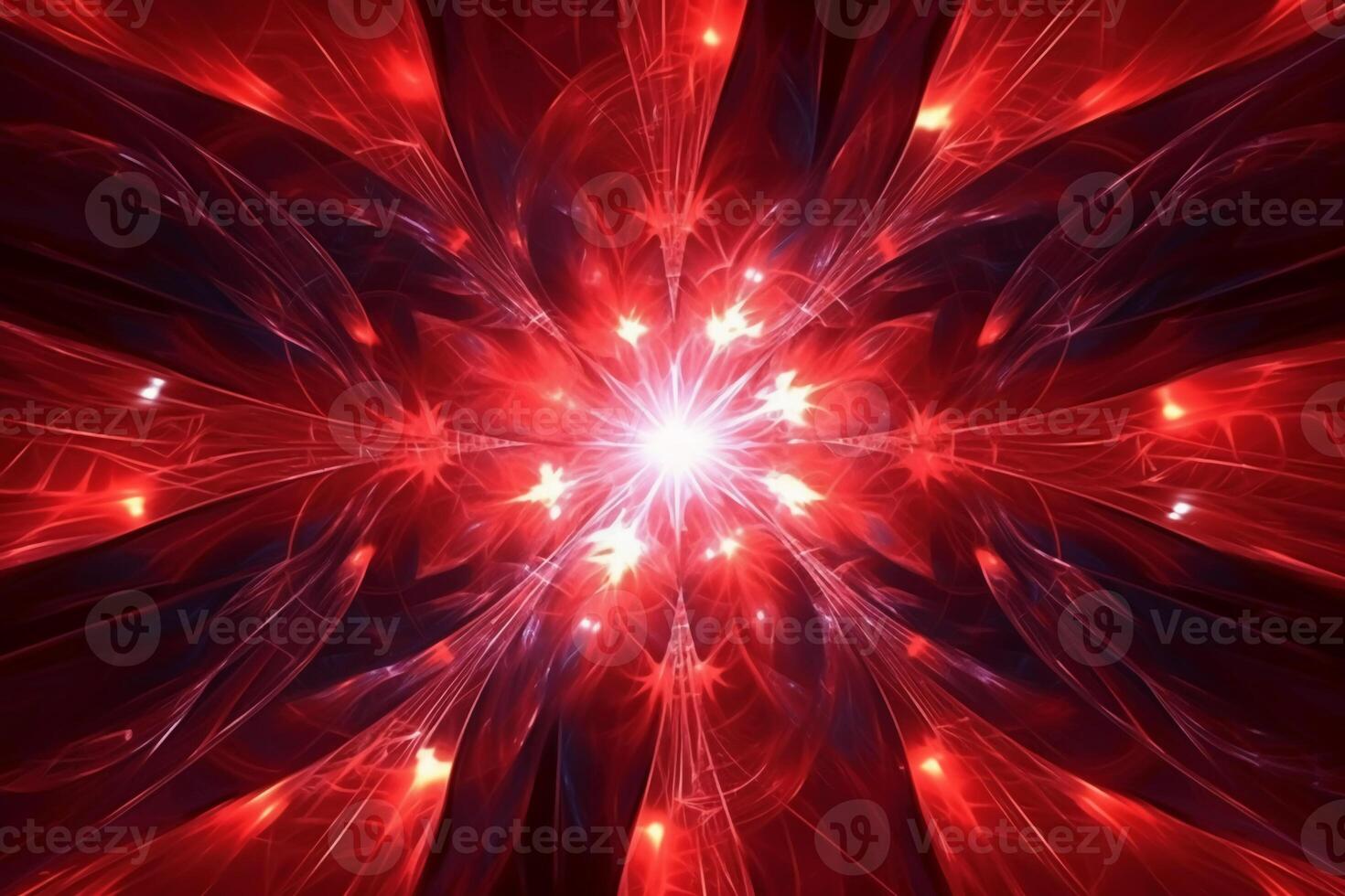 lazer licht fractals, rood en wit. ai generatief foto