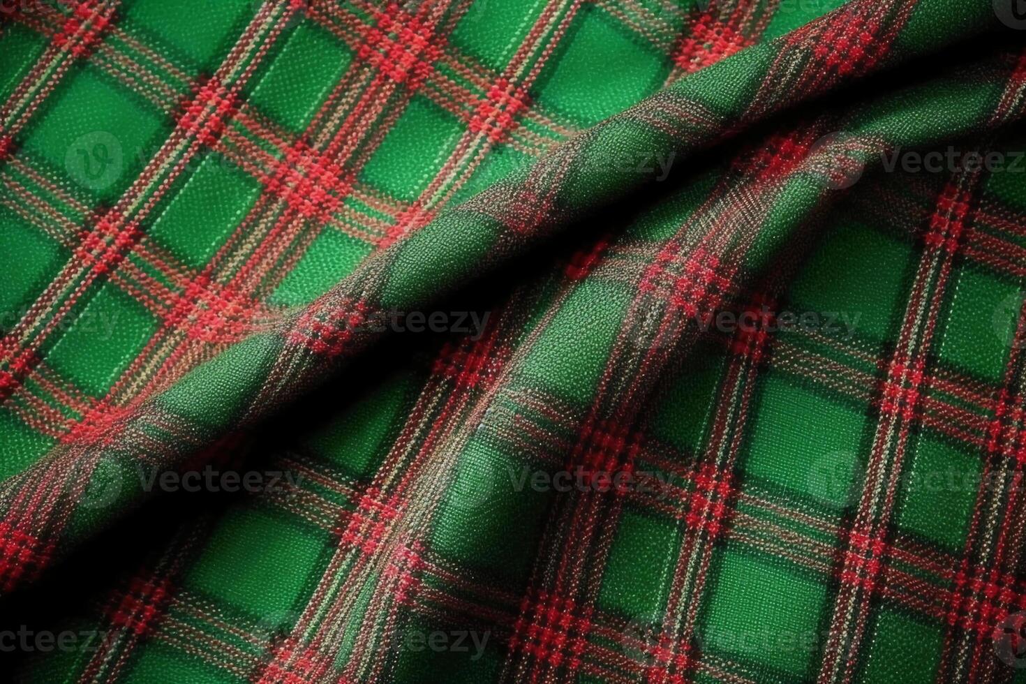 rood kleding stof textiel patroon, plaid achtergrond, linnen katoen. ai generatief foto