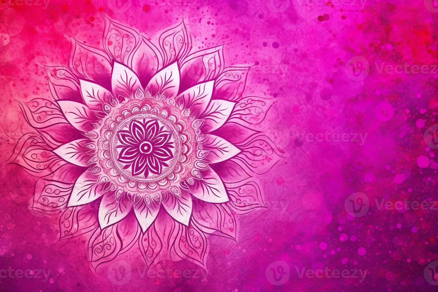 fuchsia crayola kleur achtergrond papier structuur rangoli patroon schilderen. ai generatief foto
