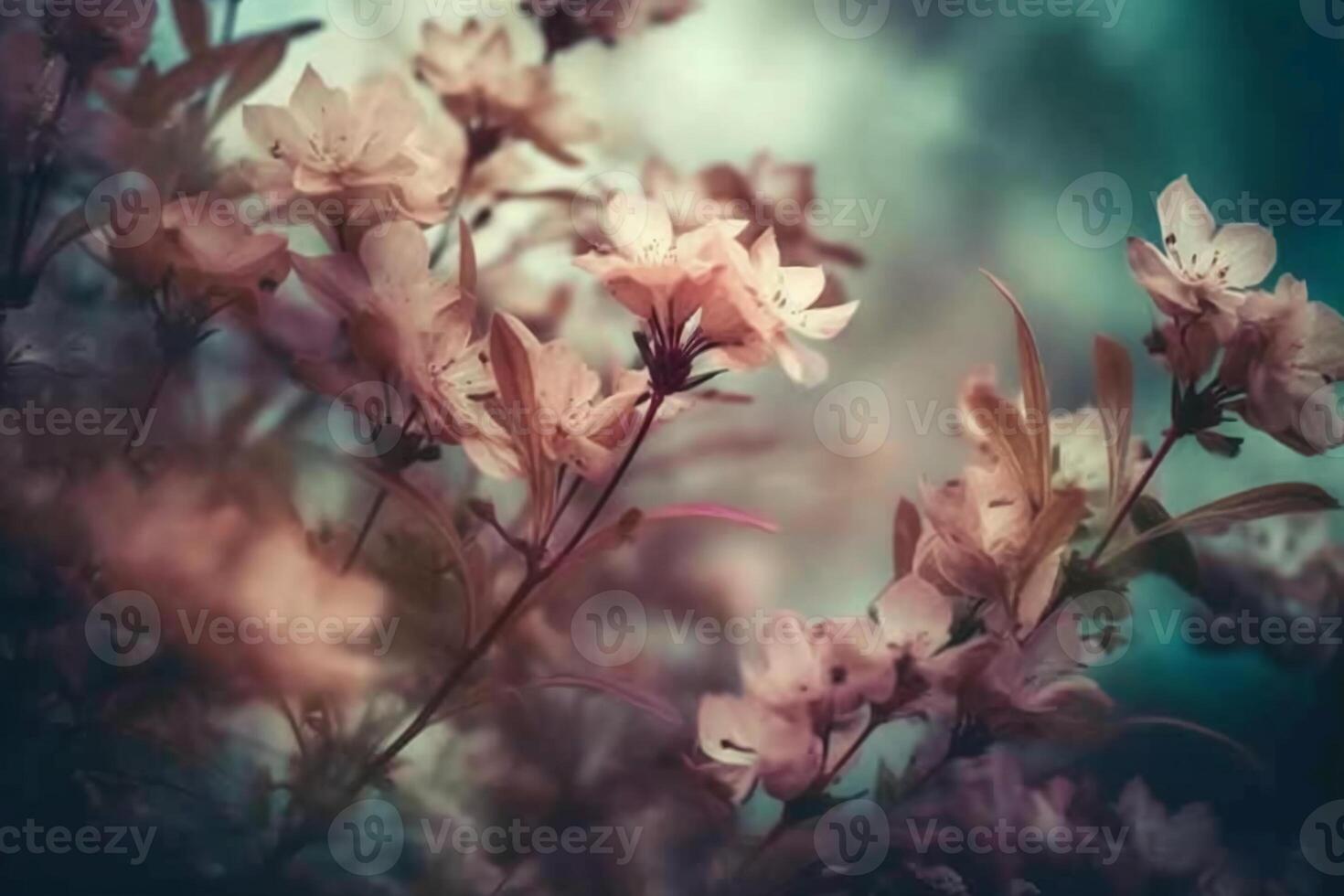 bloemen droomachtige etherisch achtergrond afbeelding ai generatief foto