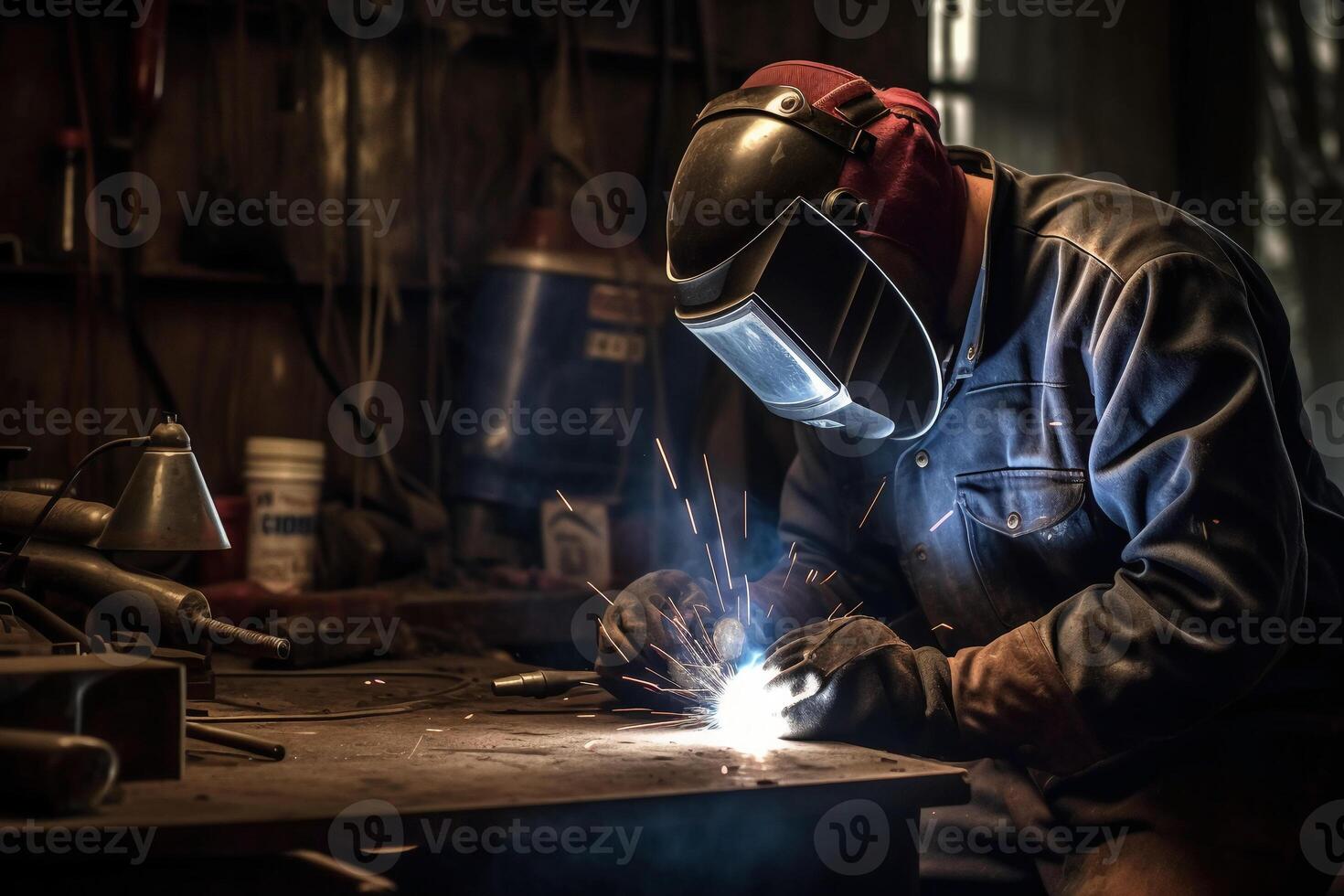 lassen, lasser, solderen Mens fotografie. ai generatief foto