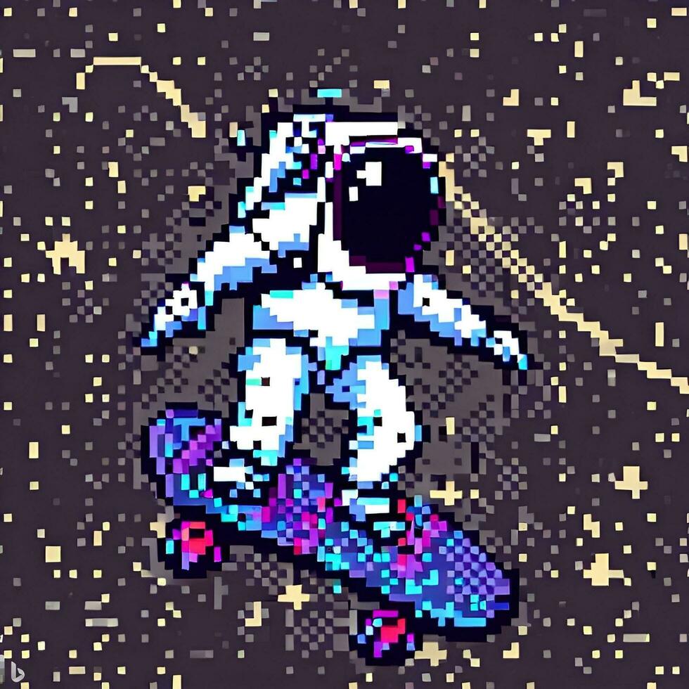 astronaut spelen skateboard foto