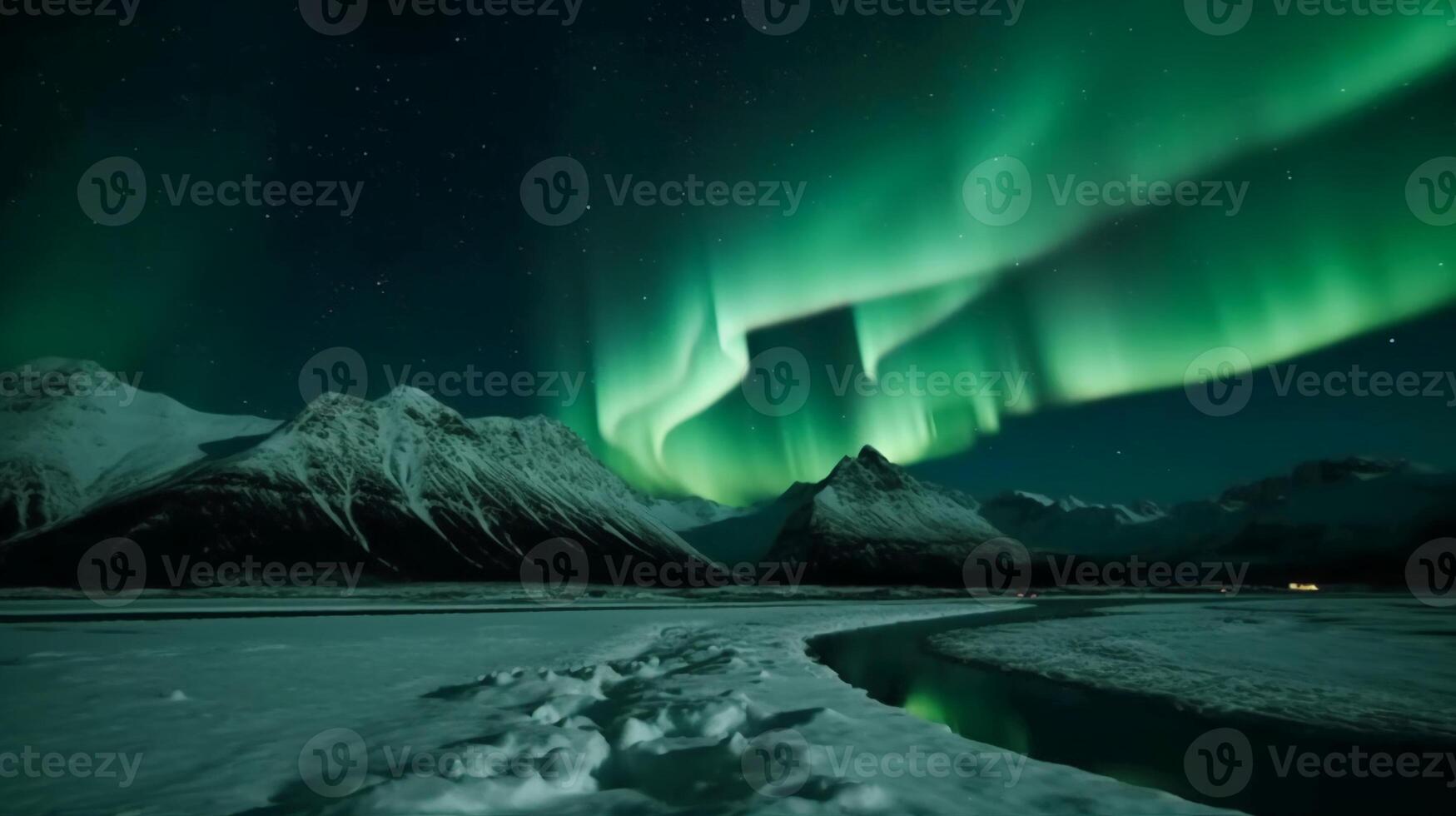 foto van Aurora in de noorden pool,. ai generatief