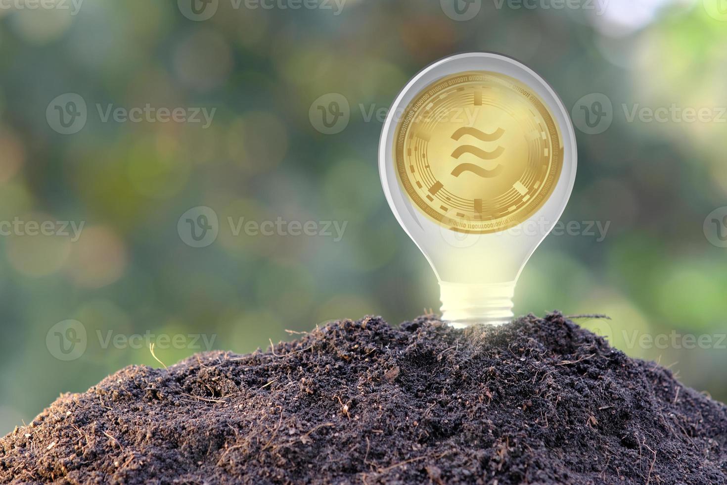 cryptocurrency-munt en digitaal valutageldconcept foto