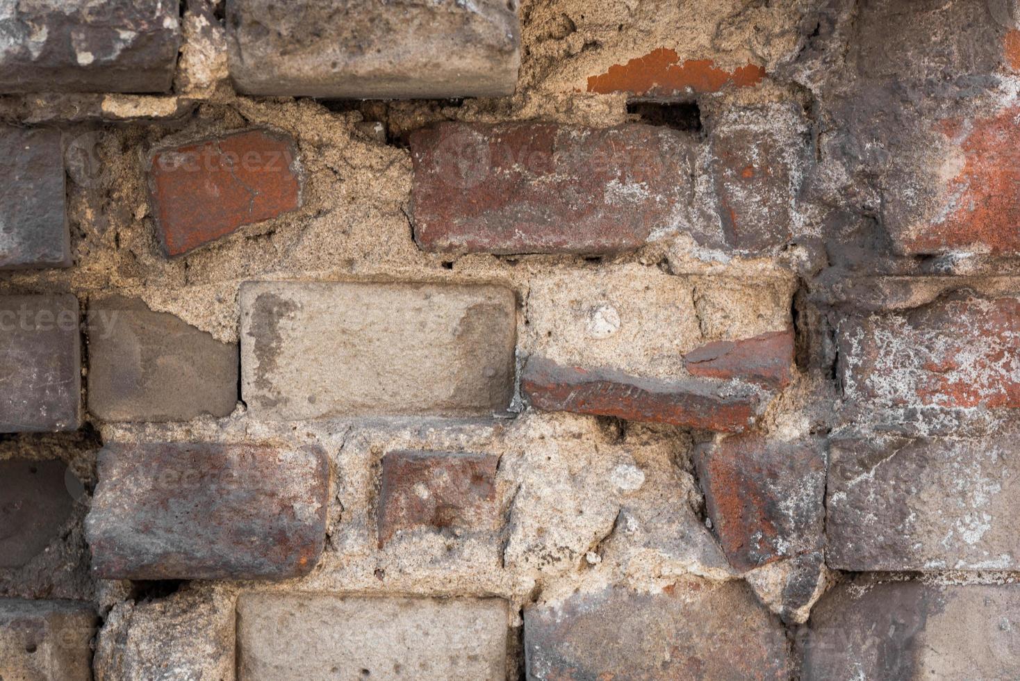 oude bakstenen muur close-up foto