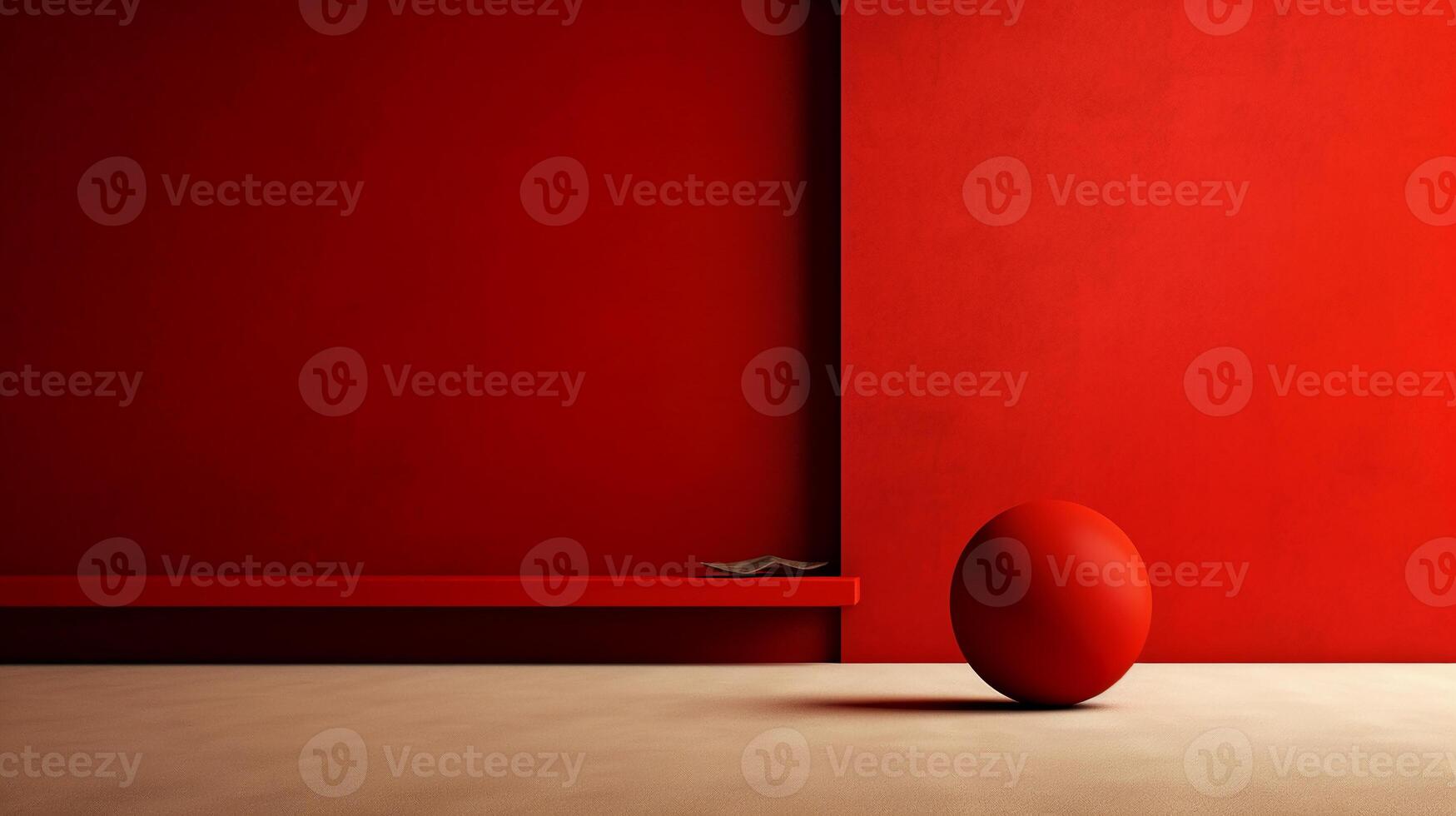 een verbijsterend beeld van een minimalistische rood, presentatie van de magisch elegantie gevonden in eenvoud. ai generatief foto