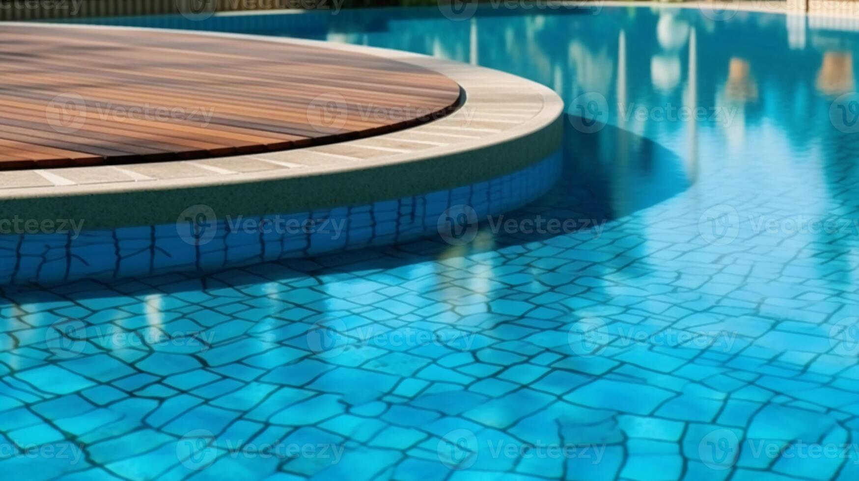 leeg zwembad oppervlakte met zomer reizen hotel zwemmen zwembad achtergrond. ai generatief foto