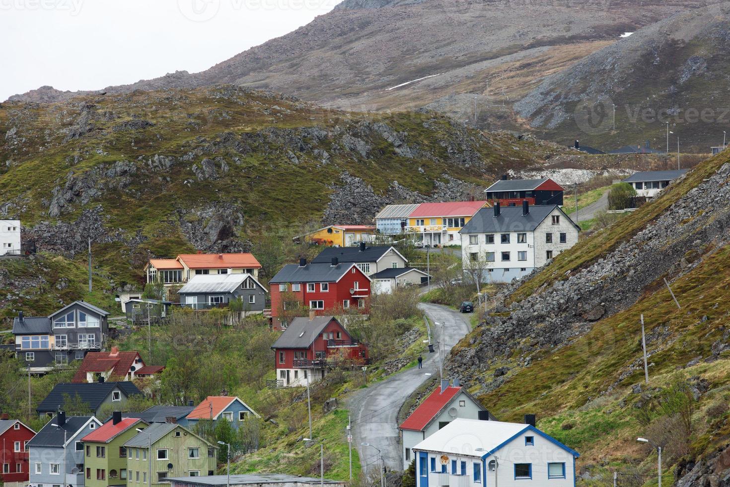 cultuur en leven in de meest noordelijke stad van honningswag in noorwegen foto