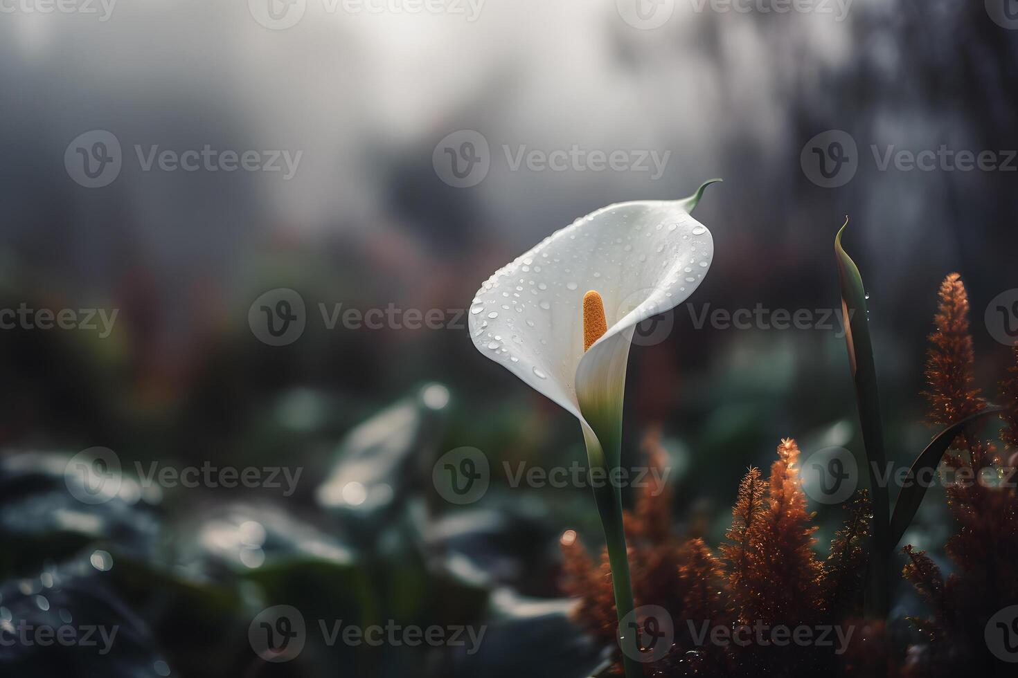 calla lelie bloemen in botanisch tuin. neurale netwerk ai gegenereerd foto