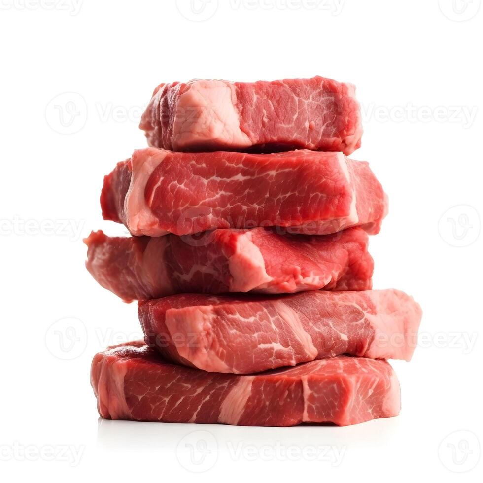 stack van vlees. ai generatief foto