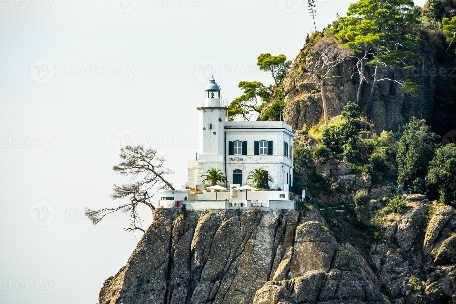 vuurtoren aan de Ligurische kust, Genua, Italië foto