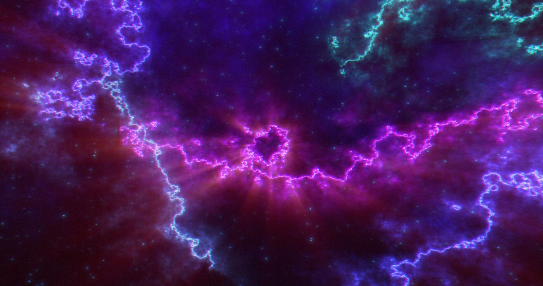 abstract futuristische achtergrond met blauw en Purper veelkleurig energie magie lijnen en golven van kosmisch patronen foto