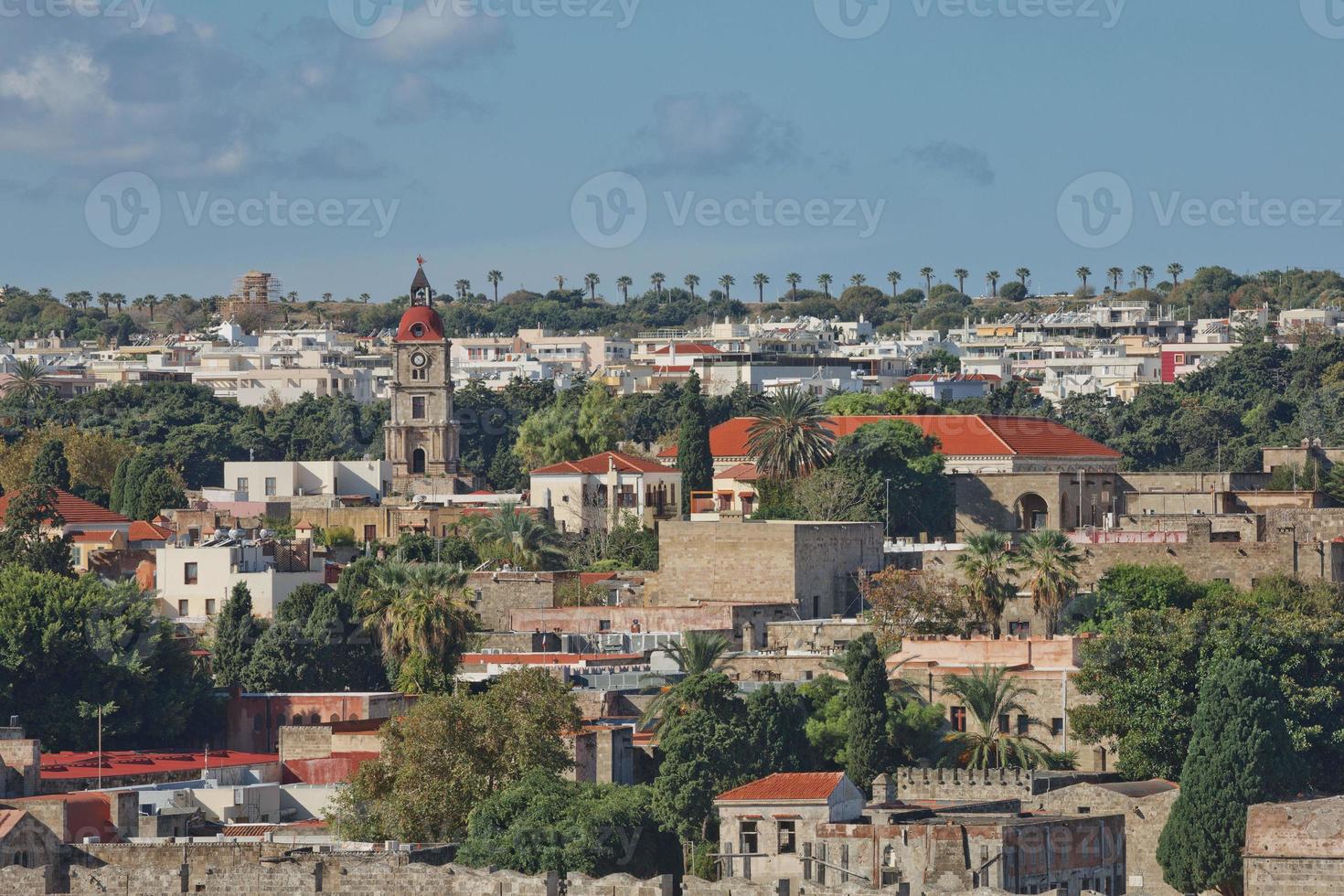 mariene poort en de vestingwerken van de oude stad van rhodos, griekenland foto