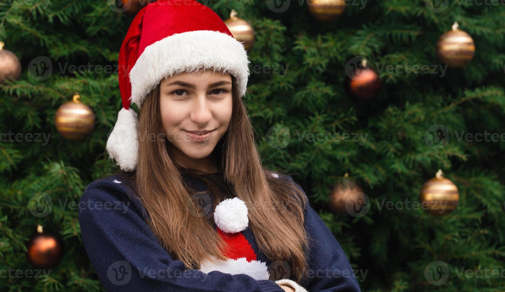 dromerige kerstvrouw foto