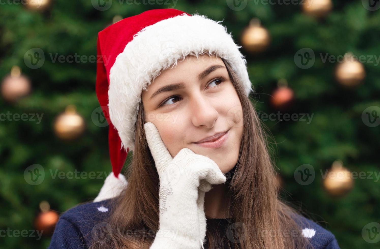 dromerige kerstvrouw foto