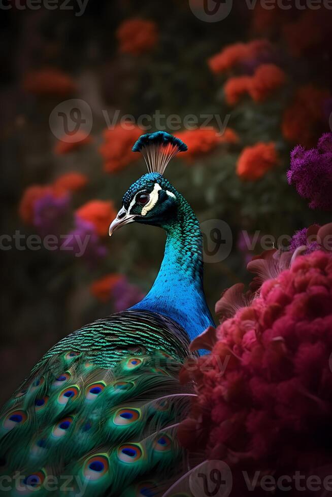 duif neergestreken Aan een tuin in een weelderig Woud. foto