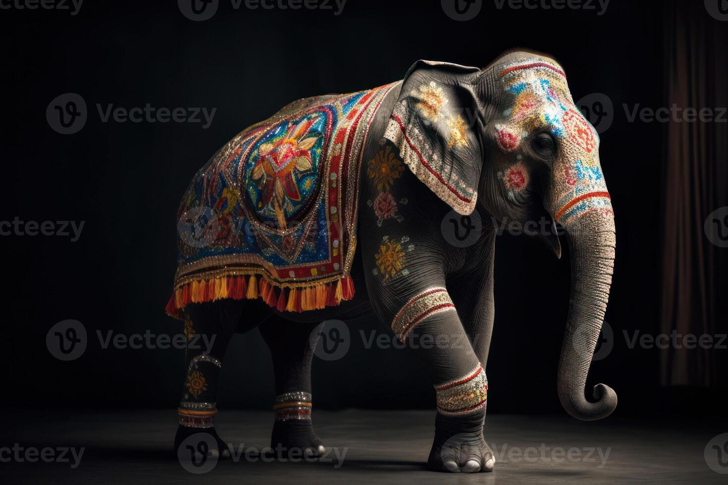 Indisch olifant heilig dier generatief ai foto