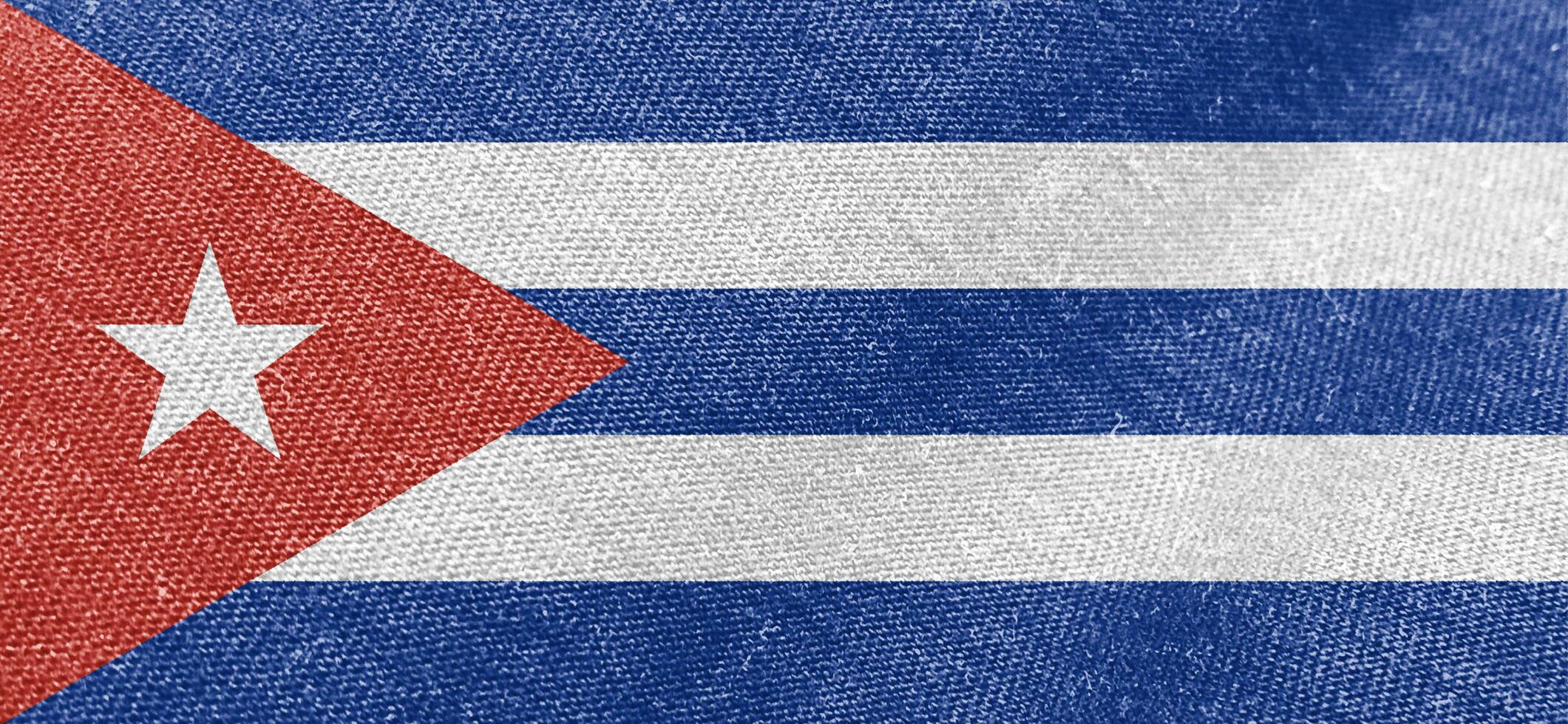 Cuba kleding stof vlag katoen materiaal breed vlaggen behang gekleurde kleding stof Cuba vlag achtergrond foto