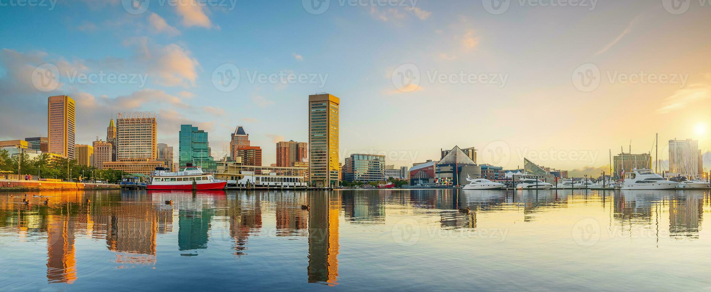 downtown baltimore stad horizon stadsgezicht van Maryland foto