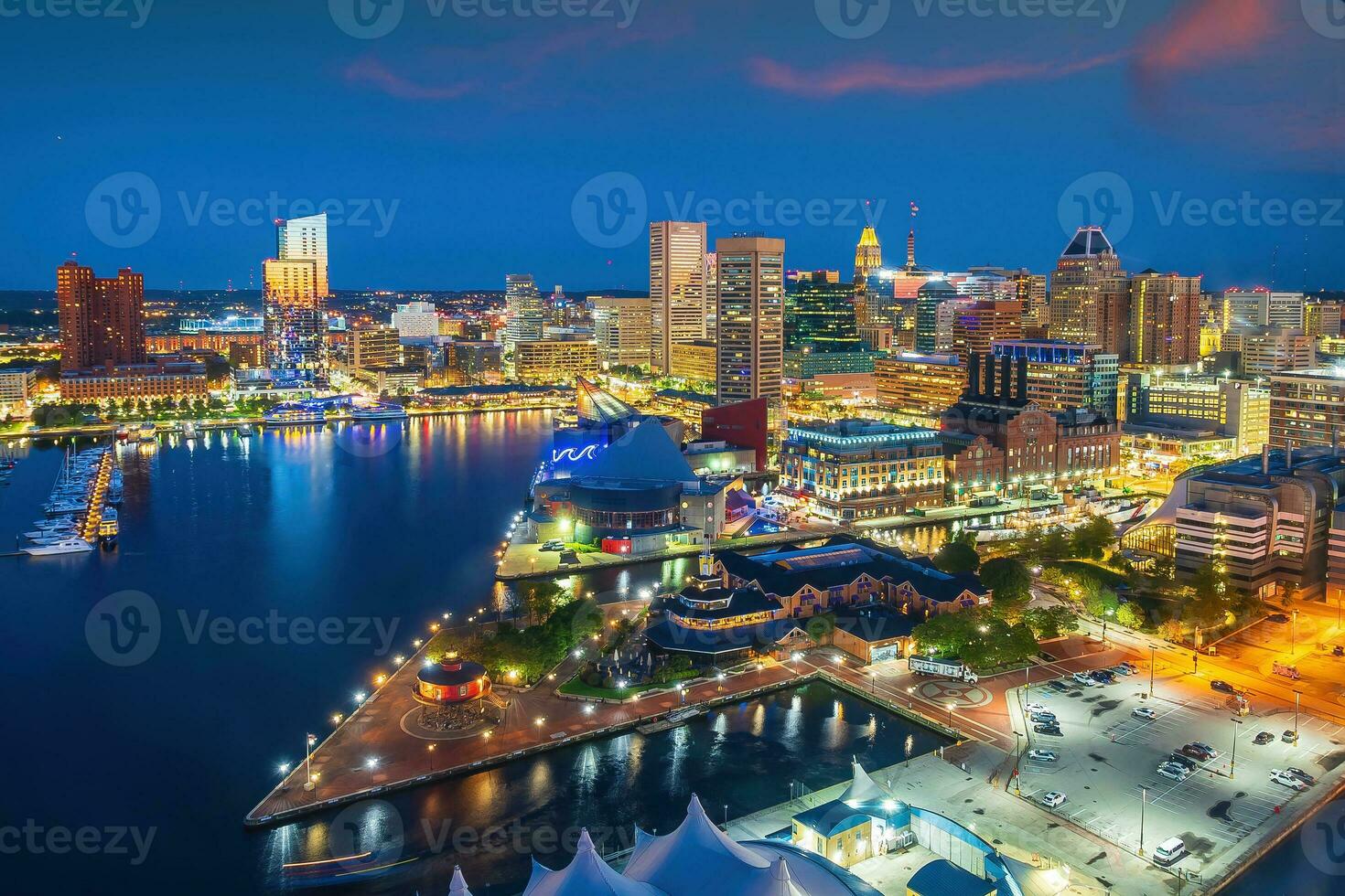 downtown baltimore stad horizon stadsgezicht van Maryland foto