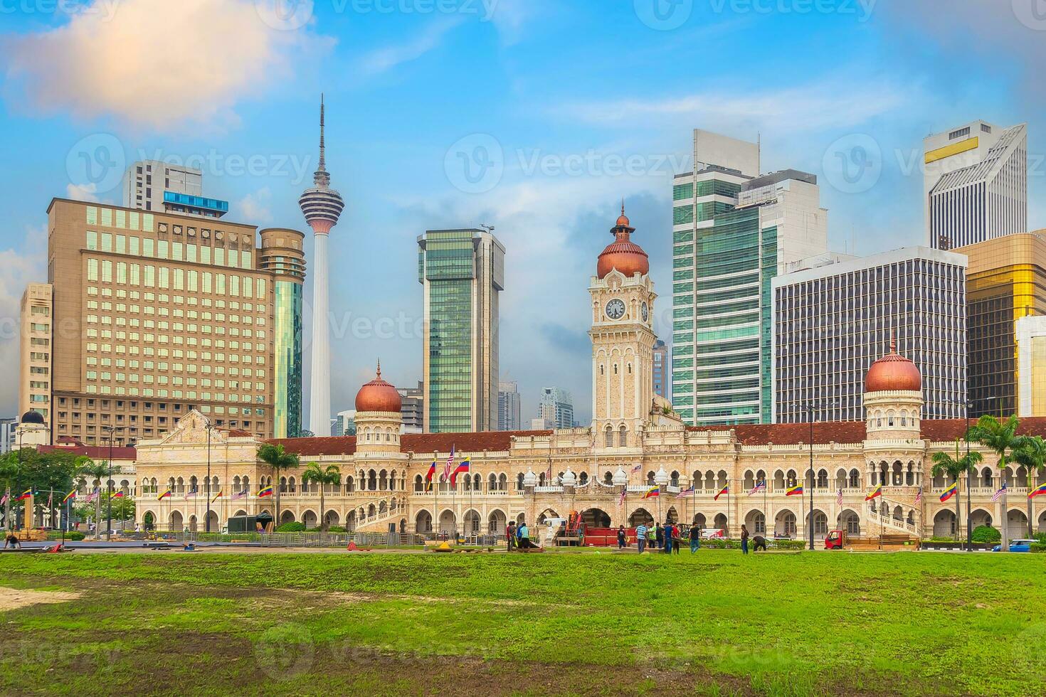 downtown Kuala lumpur stad horizon, stadsgezicht van Maleisië foto