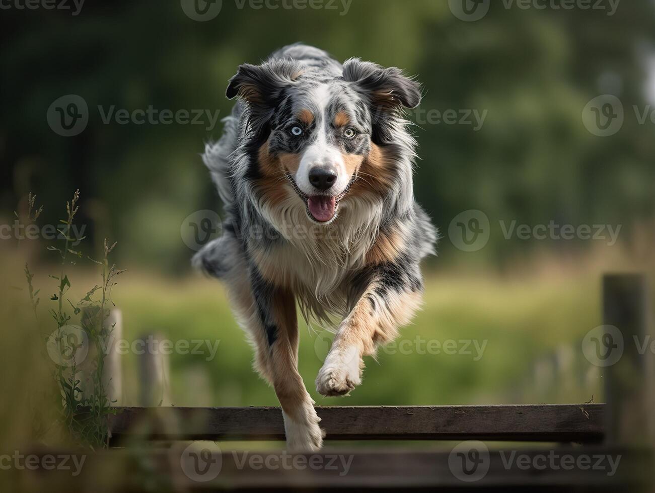 de Australisch herder behendigheid in actie foto