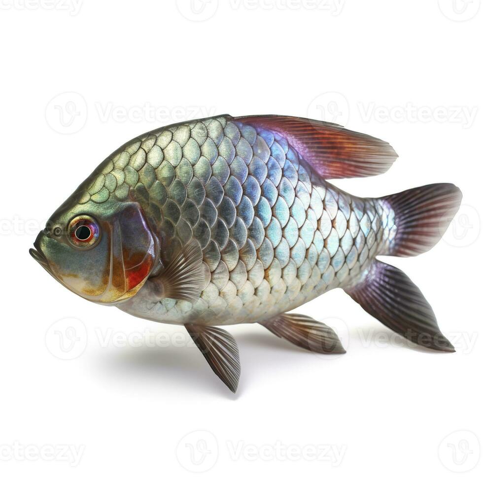 regenboog vis geïsoleerd Aan wit achtergrond, genereren ai foto