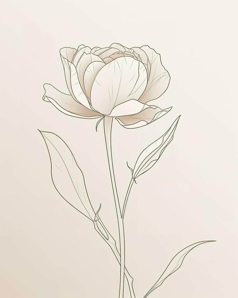 lotus bloem vector illustratie met lijn kunst , genereren ai foto