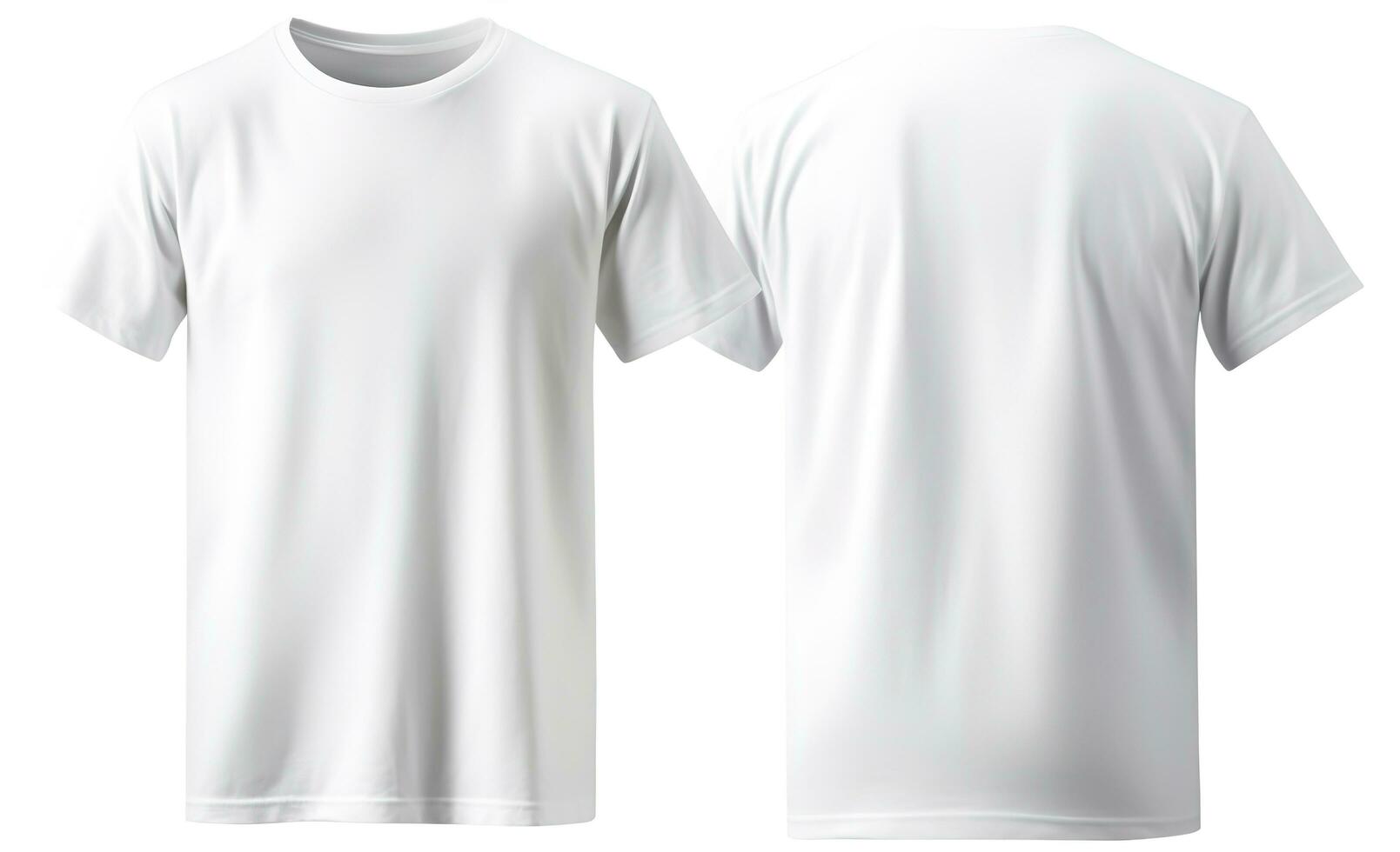 Mannen wit blanco t-shirt, sjabloon, van twee kanten, geïsoleerd Aan wit achtergrond, genereren ai foto