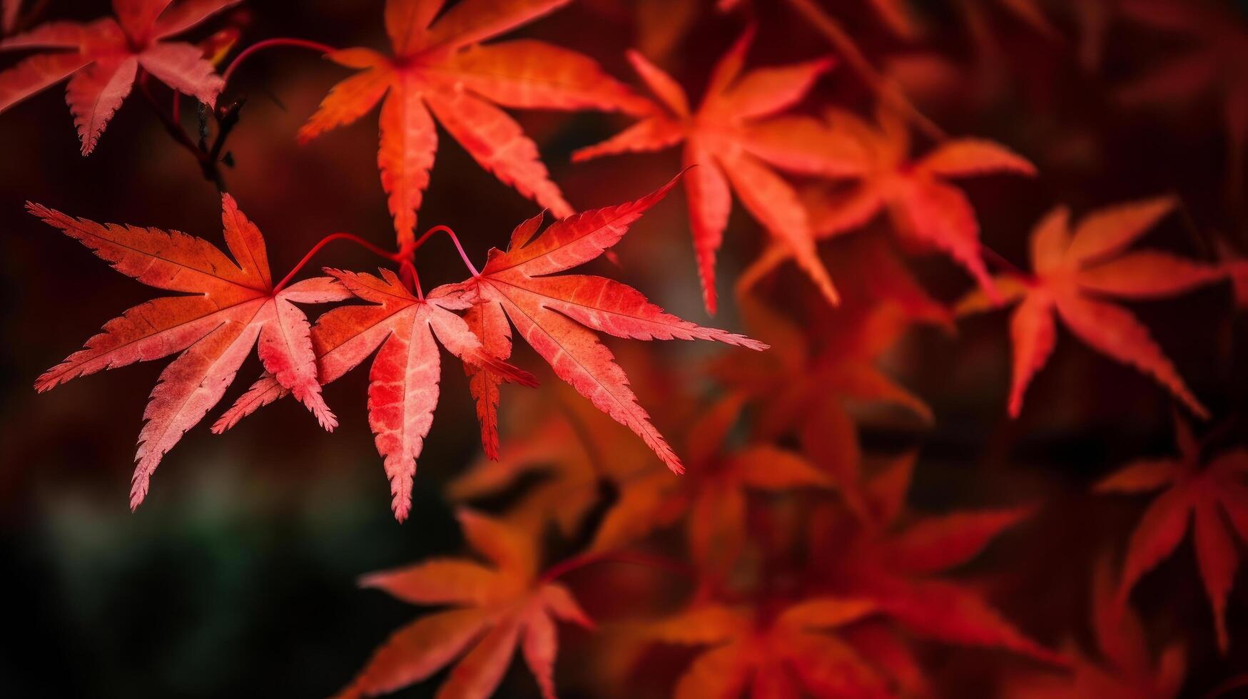 herfst rood bladeren achtergrond. illustratie ai generatief foto