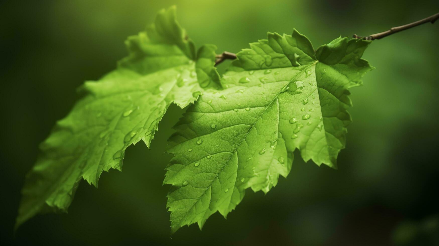 aarde dag en wereld milieu dag, lente, mooi natuurlijk vers groen blad, ontspanning natuur concept, genereren ai foto