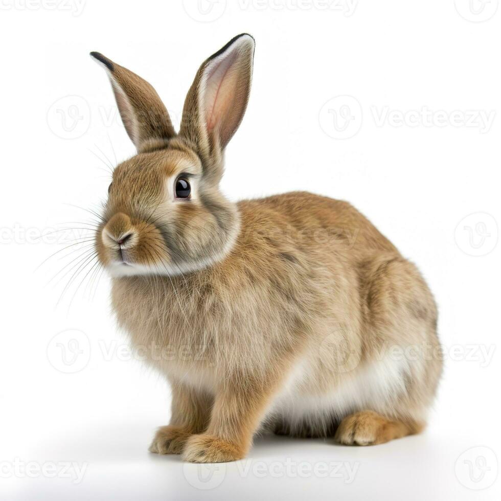 konijn geïsoleerd Aan wit achtergrond, genereren ai foto
