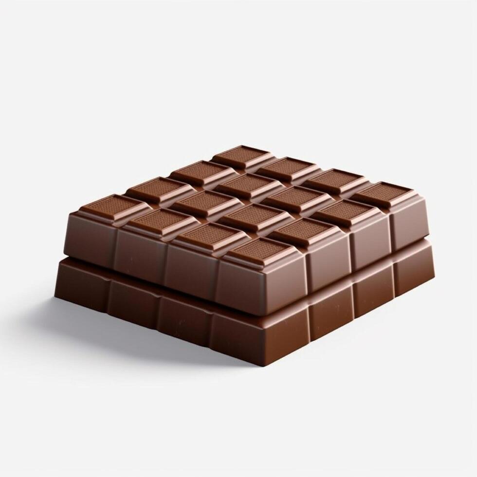 chocola bar Aan wit achtergrond. ai gegenereerd foto