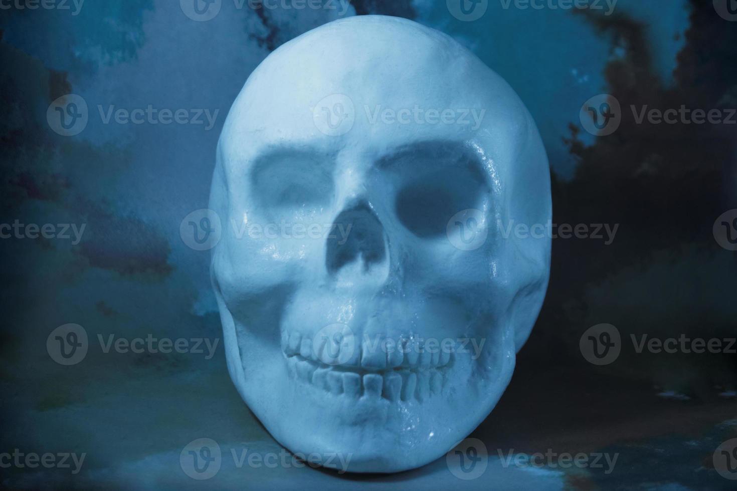 blauwe gels schedel foto