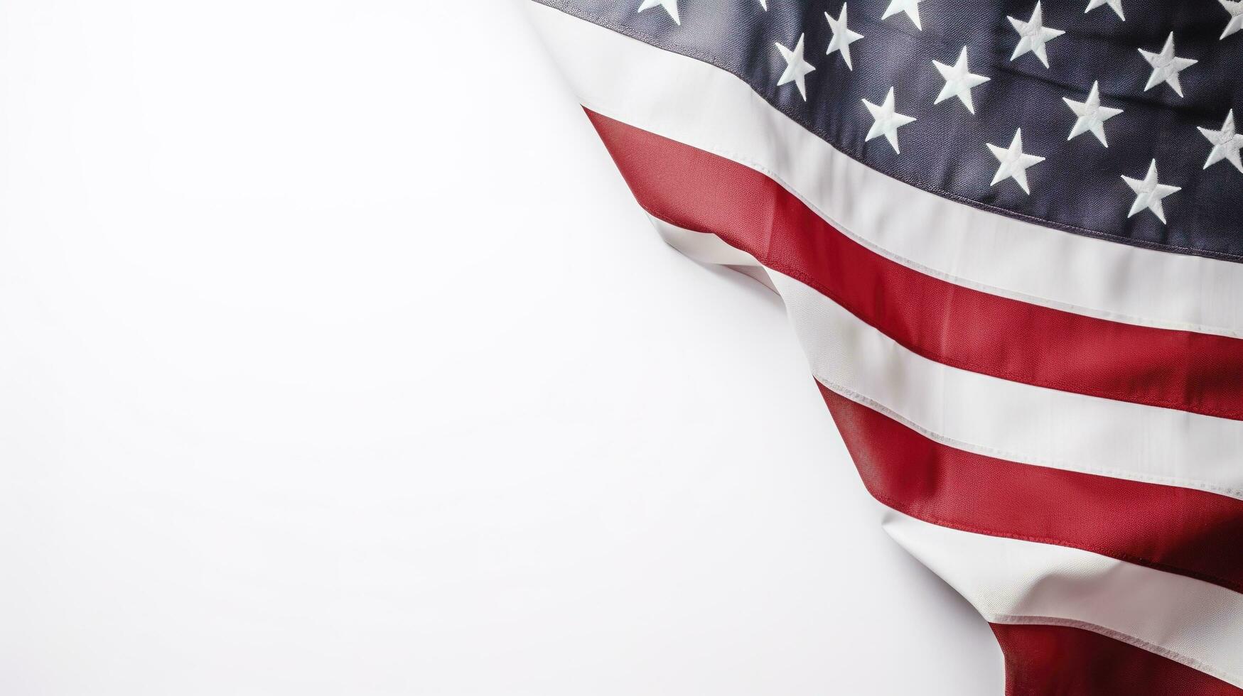 Amerikaans vlag grens geïsoleerd Aan wit achtergrond, genereren ai foto