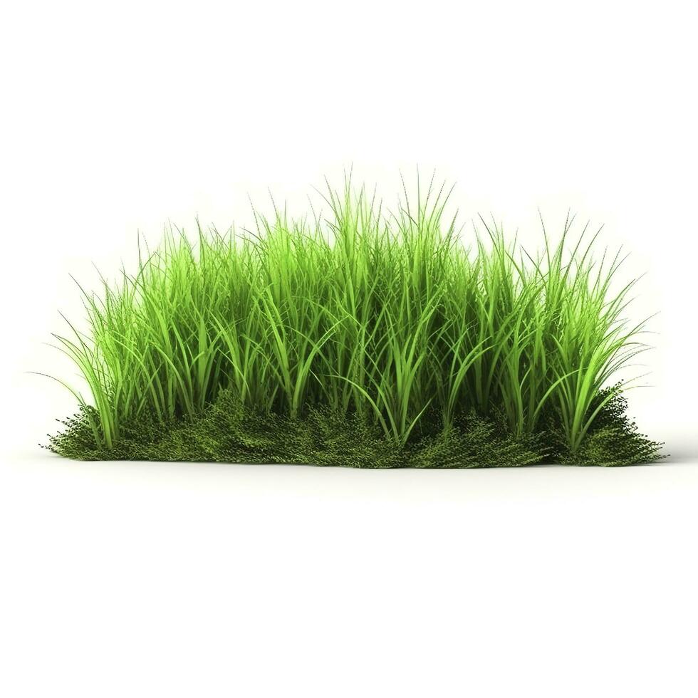 groen gras veld- geïsoleerd Aan wit achtergrond, genereren ai foto
