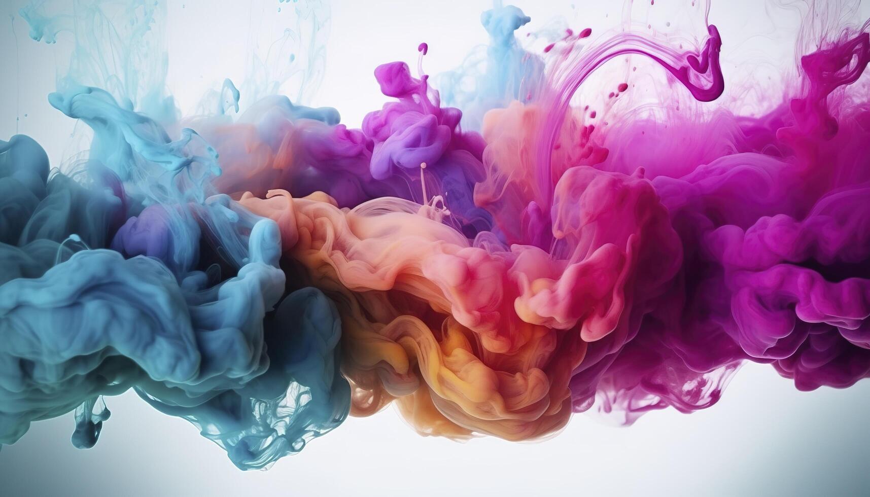 abstract zacht kleurrijk inkt plons in water achtergrond , generatief ai foto