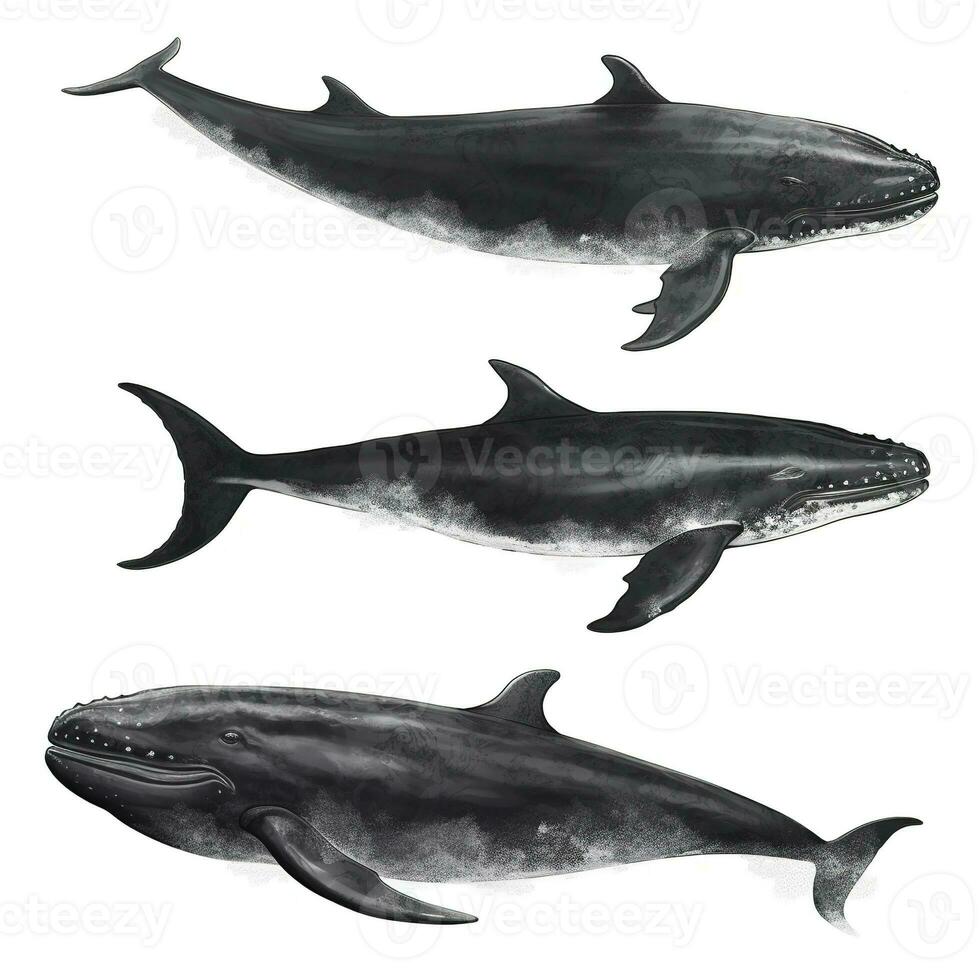 walvis geïsoleerd Aan wit achtergrond, genereren ai foto