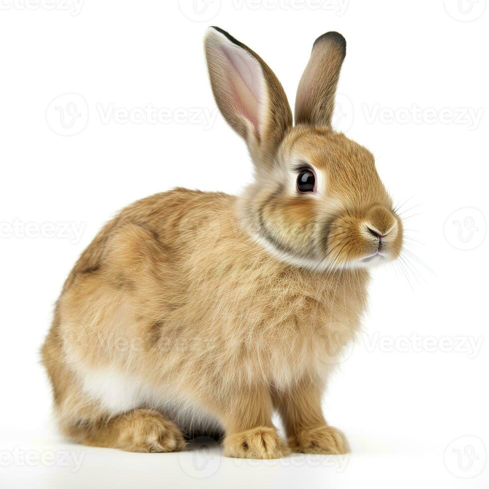 konijn geïsoleerd Aan wit achtergrond, genereren ai foto