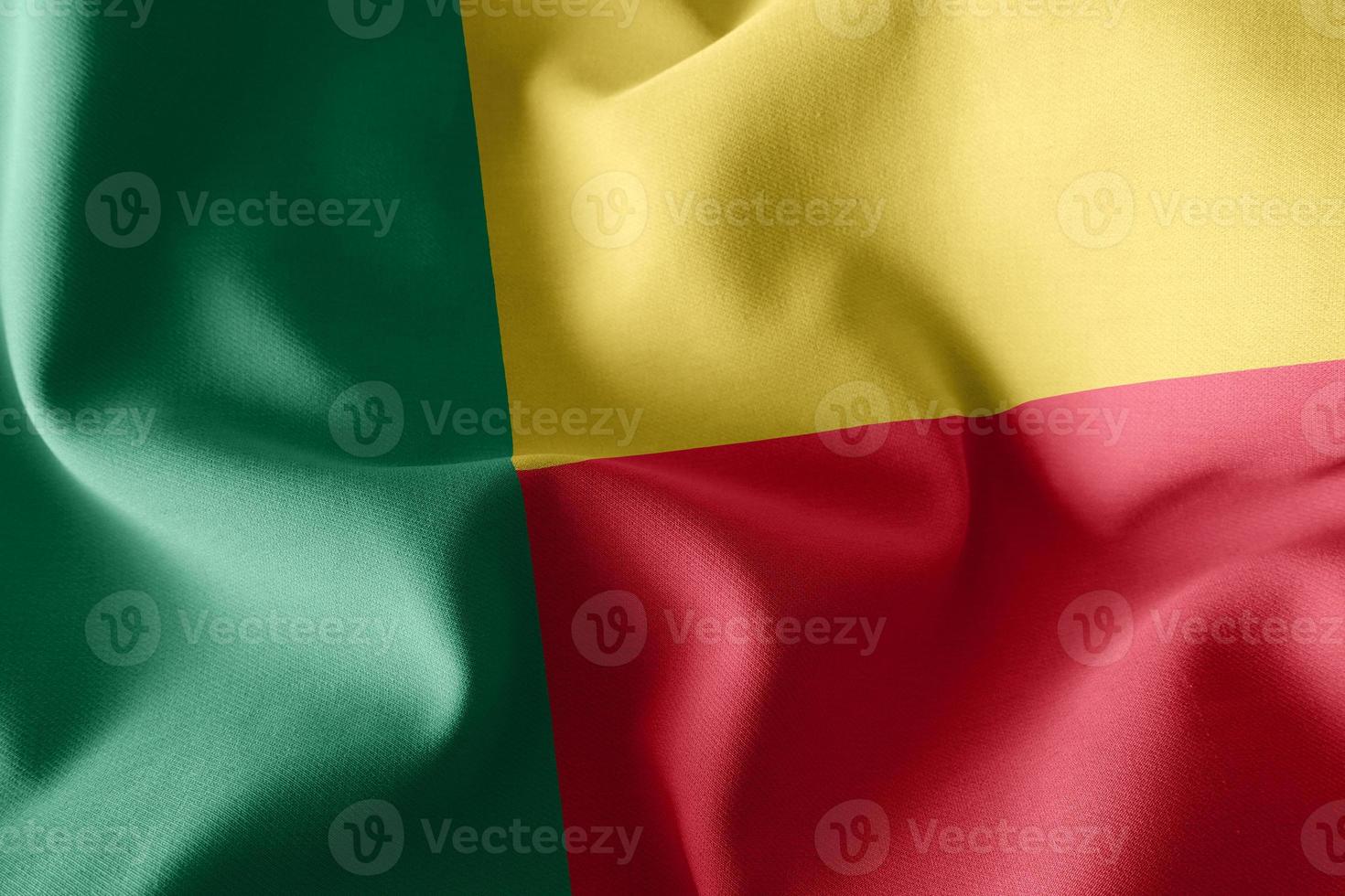3D-rendering illustratie close-up vlag van Benin foto