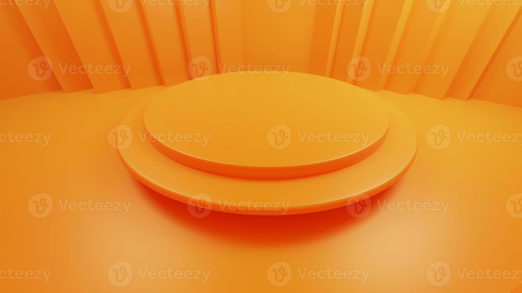 3D-weergave van oranje koopwaar display foto