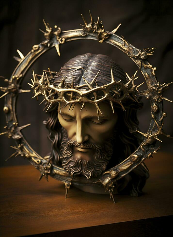 de kroon van doornen van Jezus Christus . ai genererend. foto