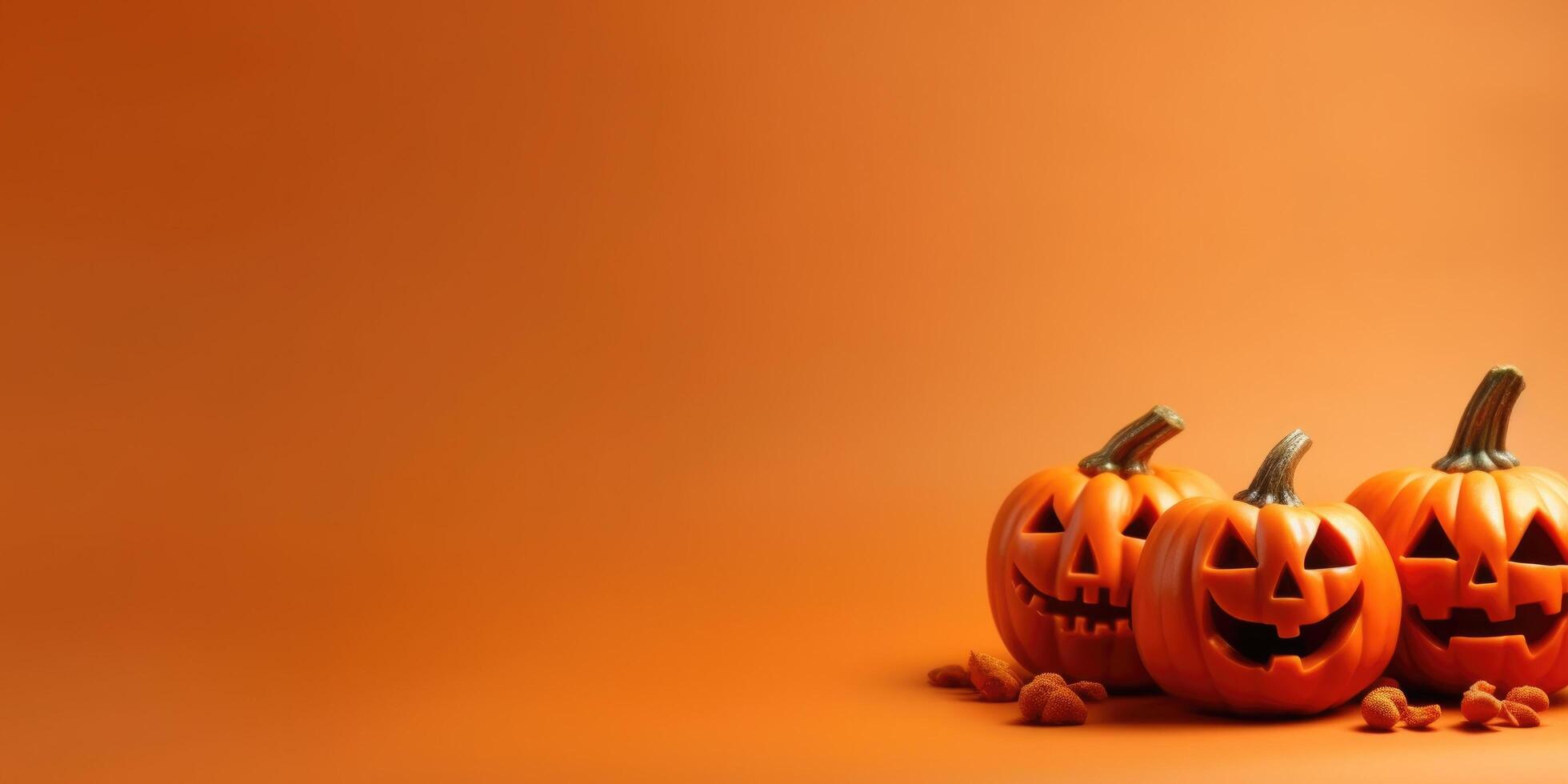 oranje spookachtig halloween achtergrond. illustratie ai generatief foto