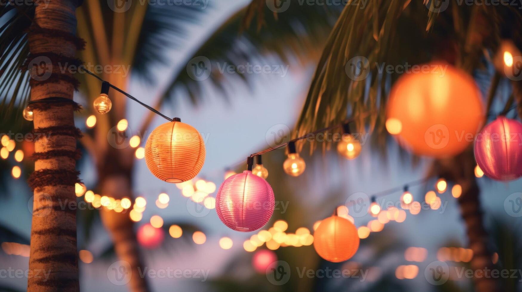 zomer nacht strand partij achtergrond. illustratie ai generatief foto