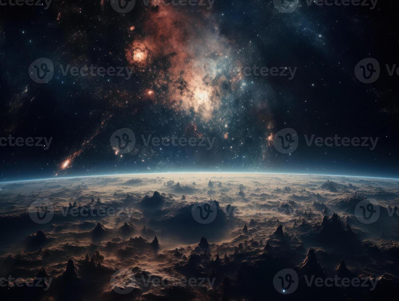 nacht lucht universum gevulde met sterren en nevel heelal abstract kosmos achtergrond. foto