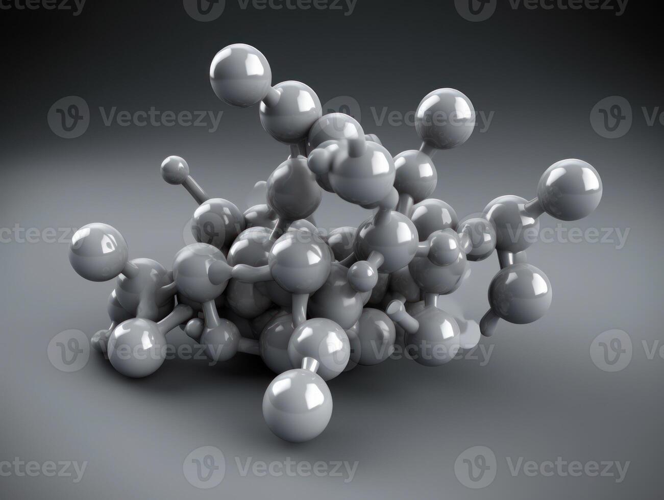 abstract molecuul model- Aan donker achtergrond gemaakt met generatief ai technologie. foto