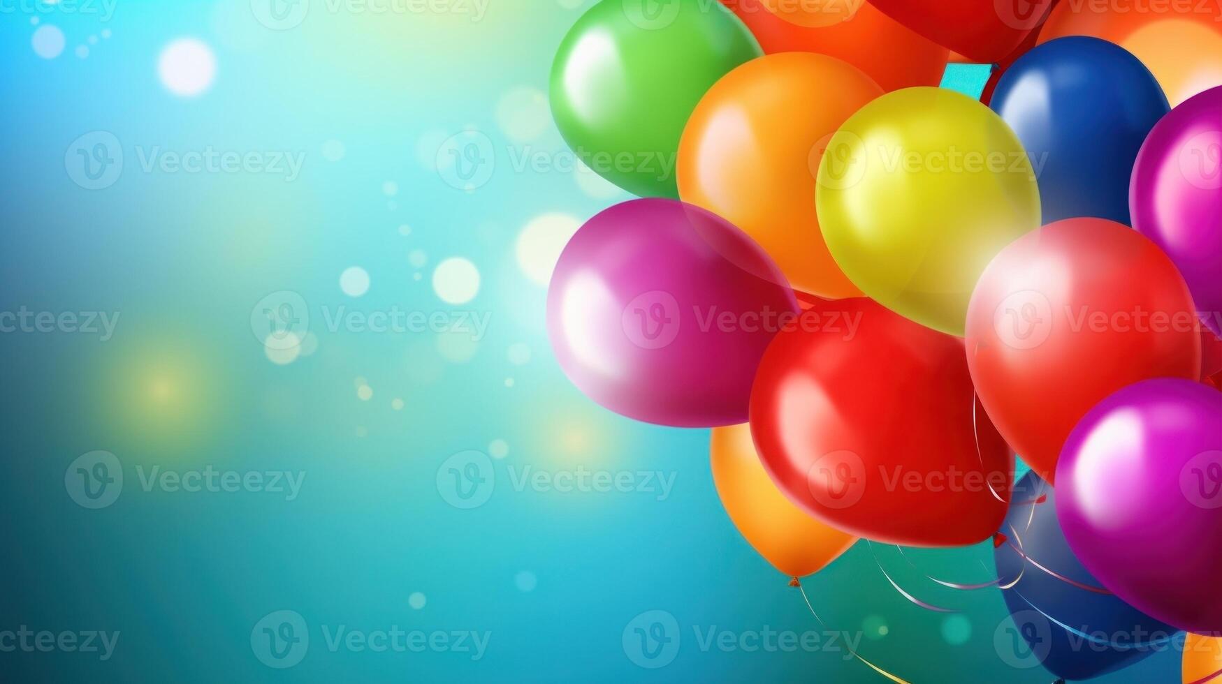 verjaardag vakantie achtergrond met ballonnen. illustratie ai generatief foto