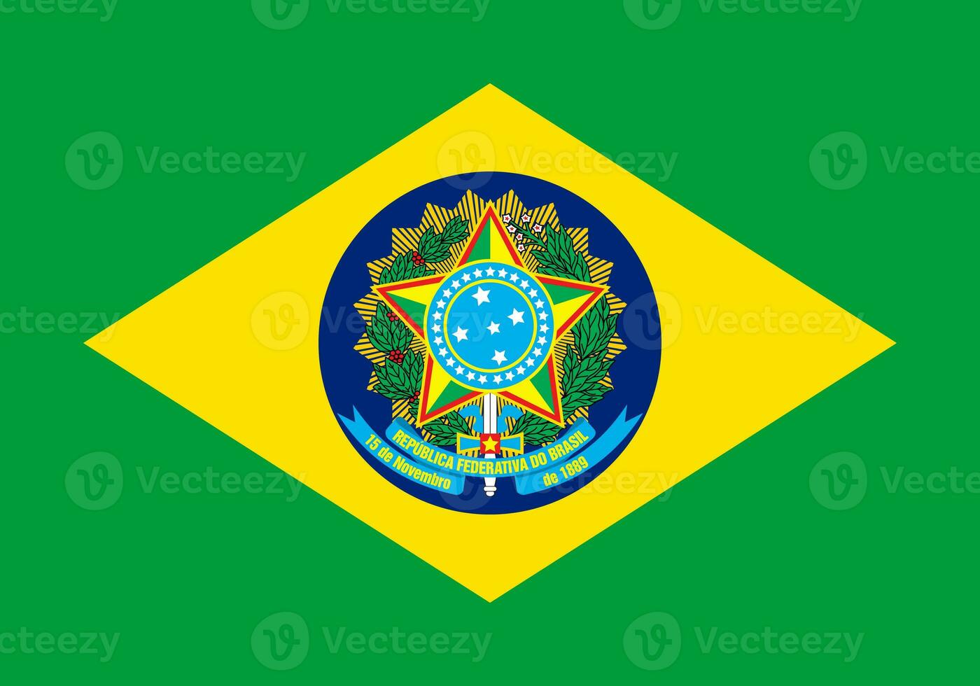 de officieel stroom vlag van Brazilië. nationaal vlag van Brazilië. illustratie. foto