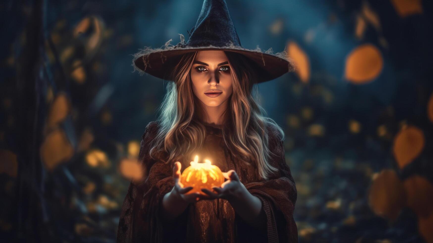 halloween heks. illustratie ai generatief foto
